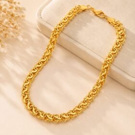 Stunning Brass Golden Gold Plated Chain For Men - 20 Inches Long